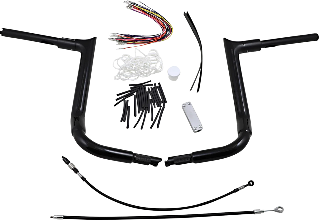 Fat Baggers Inc. Handlebar Kit - Pointed Top - 14" - Black 809114-B - Back View