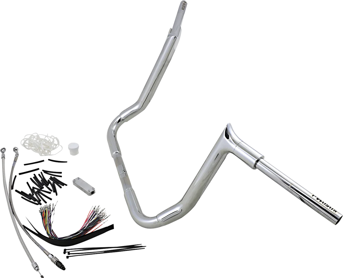Fat Baggers Inc. Handlebar Kit - Pointed Top - 14" - Chrome 809114 - Back View