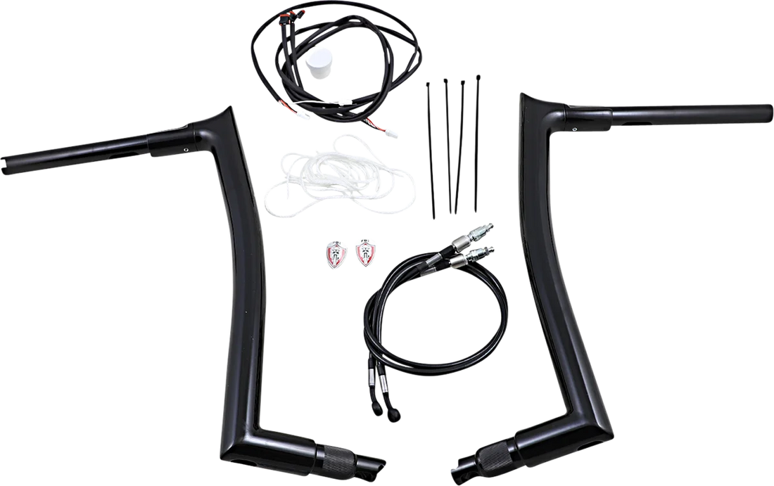 Fat Baggers Inc. Handlebar Kit - Pointed Top - 16" - Black 809616-B - Back View