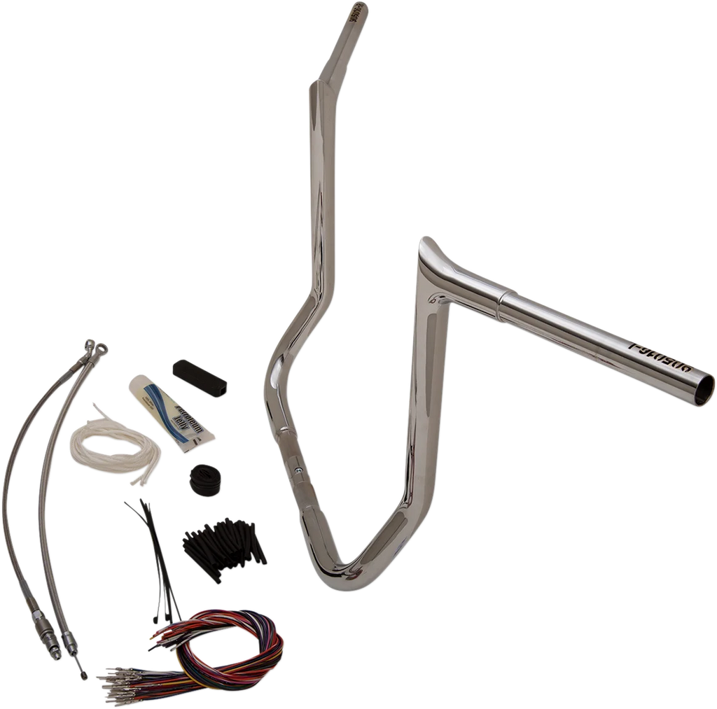 Fat Baggers Inc. Handlebar Kit - Pointed Top - 16" - Chrome 909116 - Back View