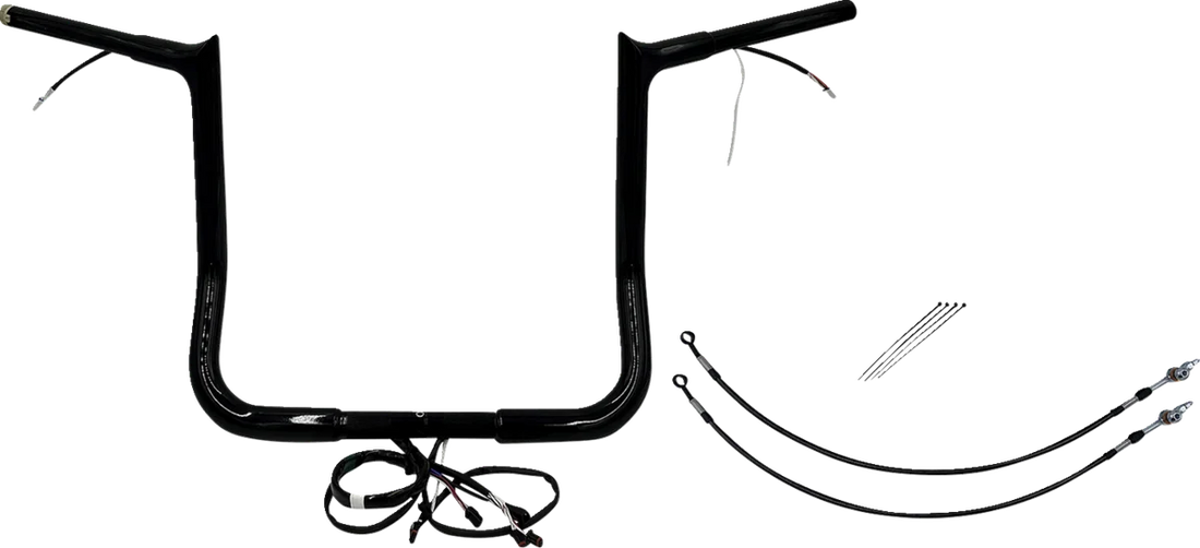 Fat Baggers Inc. Handlebar Kit - Pointed Top - 16" - Chrome 912916 - Side View