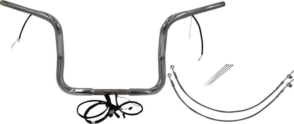 Fat Baggers Inc. Handlebar Kit - Rounded Top - 14" - Black 902514-B - Side View