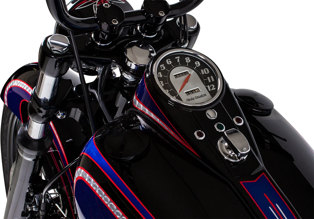 Fat Bob-Style Gas Tank - 3.5 Gallon - Harley-Davidson DragSpecialties 011275-BX36 - Back View