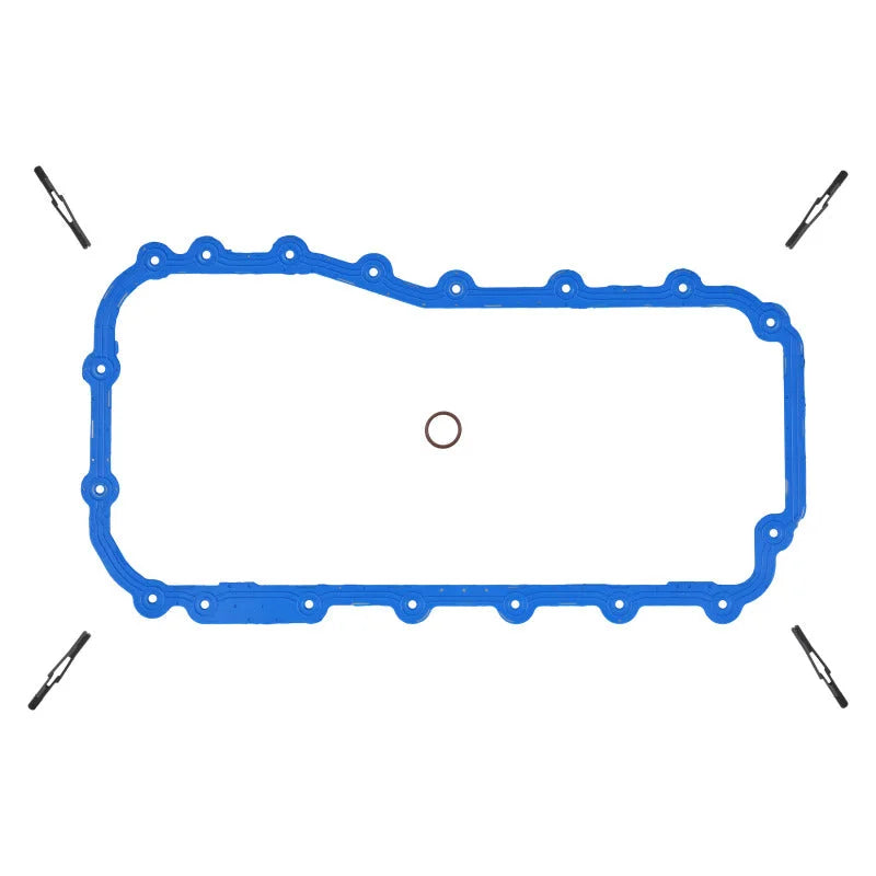 Fel-Pro 07-11 Wrangler Engine Oil Pan Gasket Set - PermaDry Molded Rubber Oil Pan SnapUps Included - Side View