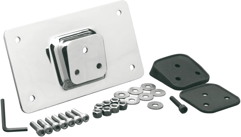 Fender License Plate Mount - Chrome DragSpecialties 090205-BC4 - Main Product View