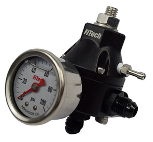 FiTech Fuel Injection Regulator Go Fuel Tight Fit  w/ Pressure Gauge 54001