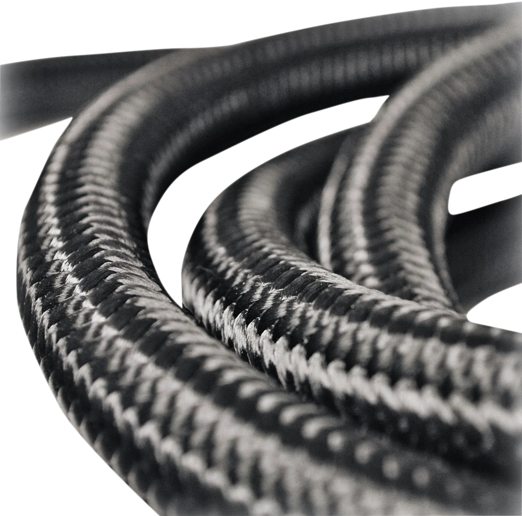 Fiber Braided Hose - Stainless Steel - 10' Jagg Oil Coolers 21-JSSN06-10 - Side View