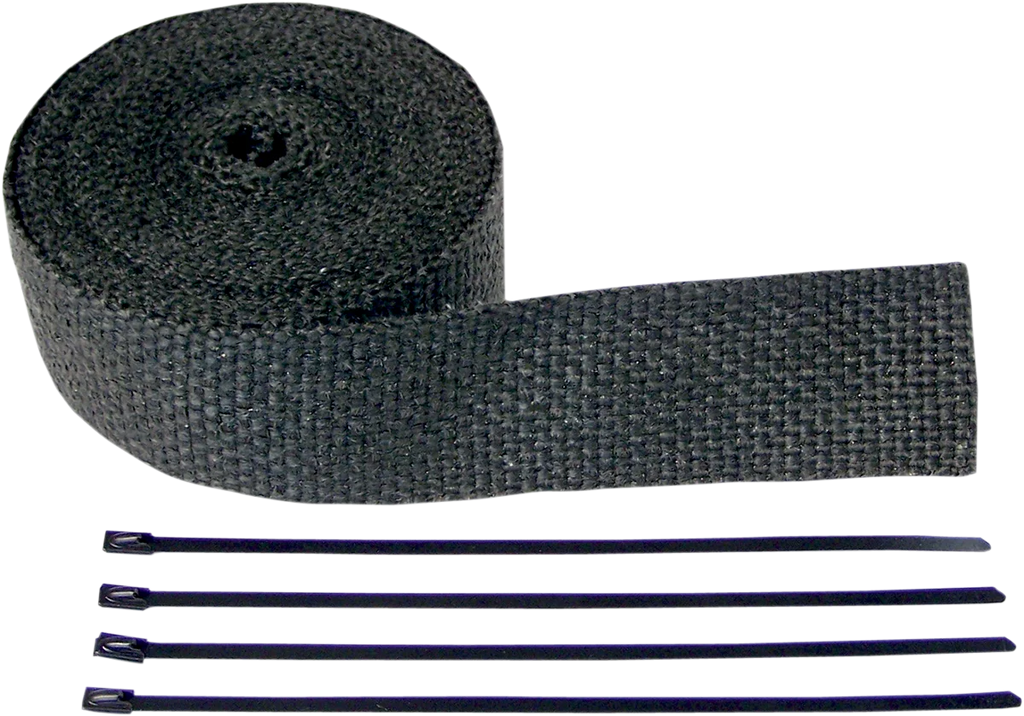 Fiberglass Exhaust Wrap Kit - Black - 1" x 50' - Side View