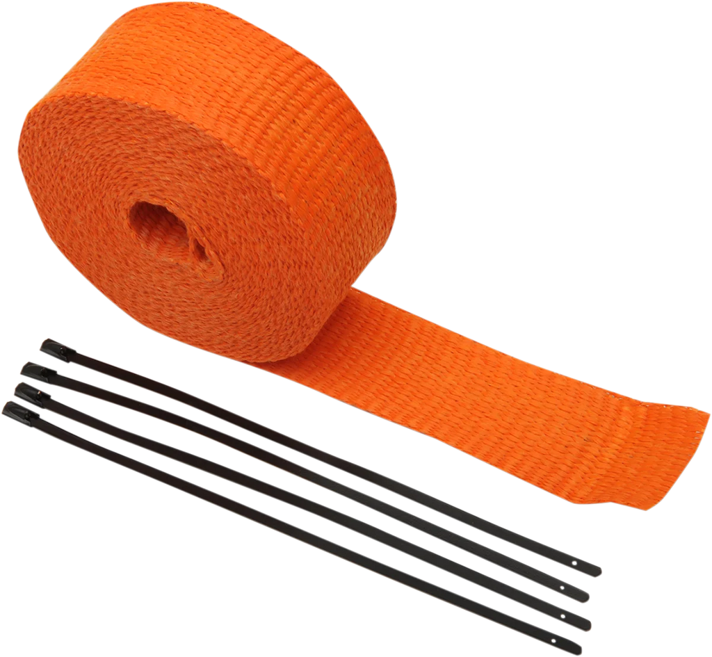 Fiberglass Exhaust Wrap Kit - Orange - 2" x 25'