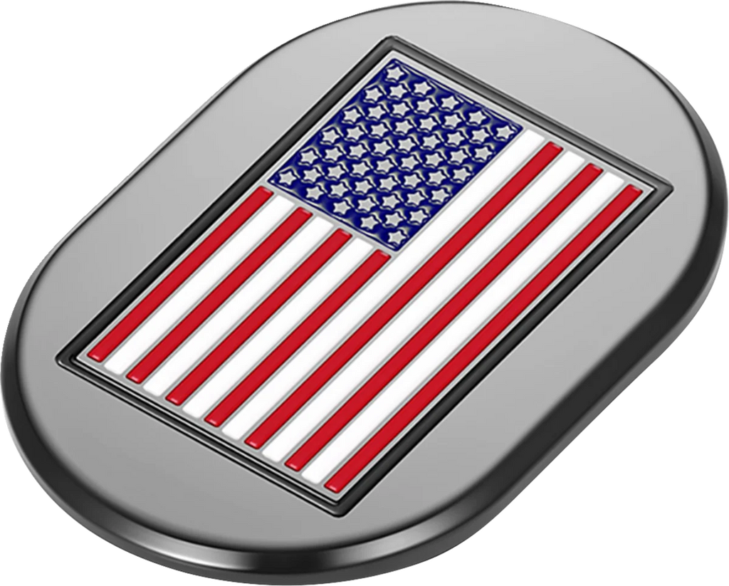 Figurati Designs Antenna Cover - Left Rear Fender - American Flag - Black - Side View