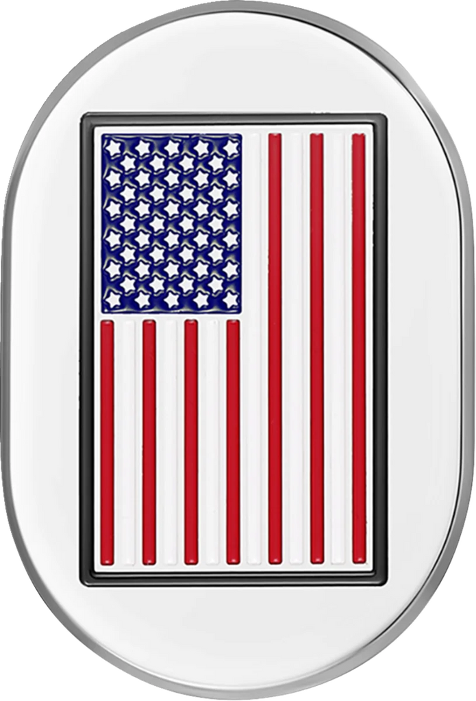 Figurati Designs Antenna Cover - Left Rear Fender - American Flag - Chrome - Main Product View
