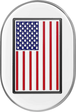 Load image into Gallery viewer, Figurati Designs Antenna Cover - Left Rear Fender - American Flag - Chrome - Main Product View