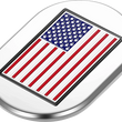 Load image into Gallery viewer, Figurati Designs Antenna Cover - Left Rear Fender - American Flag - Chrome - Side View