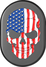 Load image into Gallery viewer, Figurati Designs Antenna Cover - Left Rear Fender - American Flag Skull - Black - Main Product View