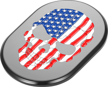 Load image into Gallery viewer, Figurati Designs Antenna Cover - Left Rear Fender - American Flag Skull - Black - Side View