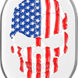 Load image into Gallery viewer, Figurati Designs Antenna Cover - Left Rear Fender - American Flag Skull - Chrome - Main Product View
