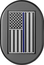 Load image into Gallery viewer, Figurati Designs Antenna Cover - Left Rear Fender - Blue Line American Flag - Black - Main Product View