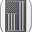 Load image into Gallery viewer, Figurati Designs Antenna Cover - Left Rear Fender - Blue Line American Flag - Chrome - Main Product View
