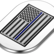 Load image into Gallery viewer, Figurati Designs Antenna Cover - Left Rear Fender - Blue Line American Flag - Chrome - Side View