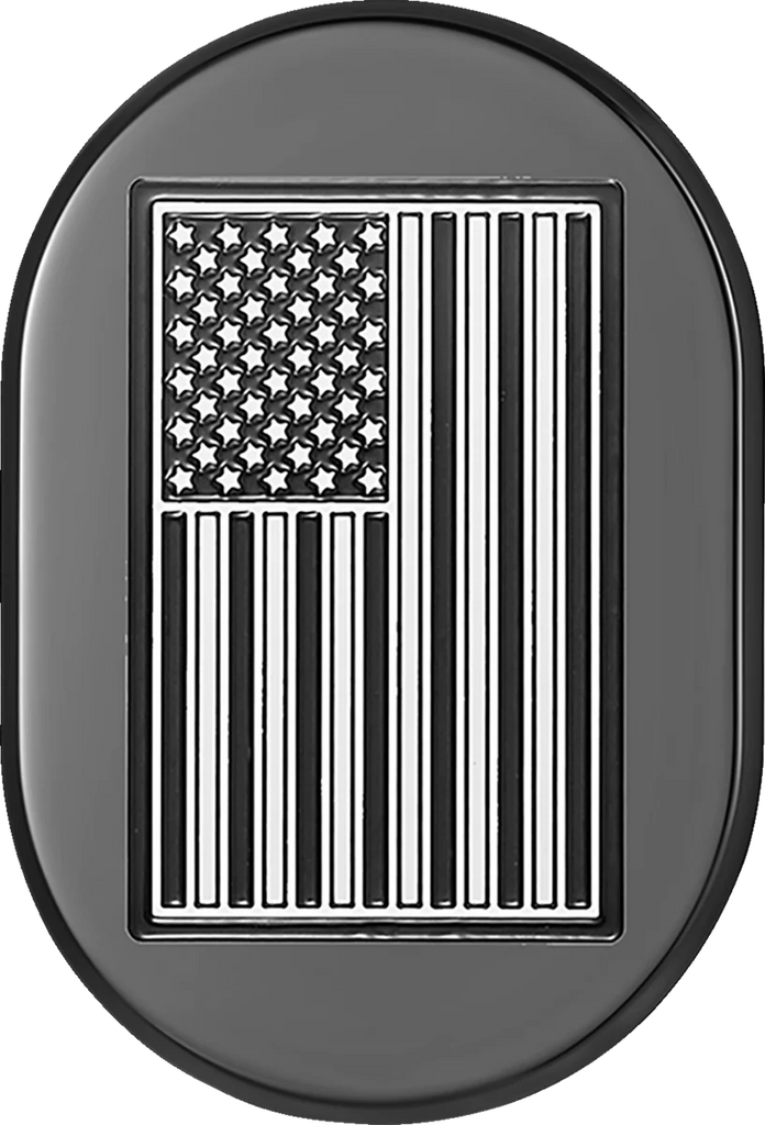 Figurati Designs Antenna Cover - Left Rear Fender - Contrast Cut American Flag - Black - Main Product View