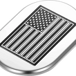 Load image into Gallery viewer, Figurati Designs Antenna Cover - Left Rear Fender - Contrast Cut American Flag - Chrome - Side View