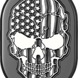Load image into Gallery viewer, Figurati Designs Antenna Cover - Left Rear Fender - Contrast Cut American Flag Skull - Black - Main Product View