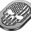 Load image into Gallery viewer, Figurati Designs Antenna Cover - Left Rear Fender - Contrast Cut American Flag Skull - Black - Side View