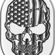 Load image into Gallery viewer, Figurati Designs Antenna Cover - Left Rear Fender - Contrast Cut American Flag Skull - Chrome - Main Product View