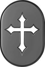 Load image into Gallery viewer, Figurati Designs Antenna Cover - Left Rear Fender - Cross - Black - Main Product View