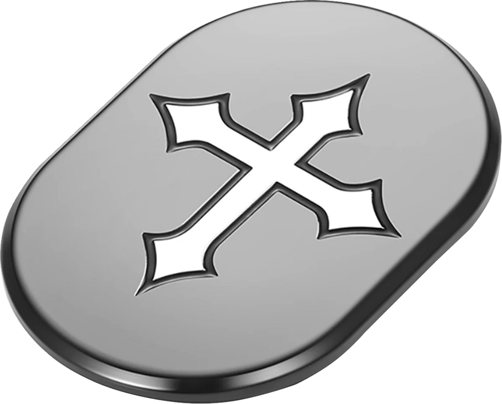 Figurati Designs Antenna Cover - Left Rear Fender - Cross - Black - Side View