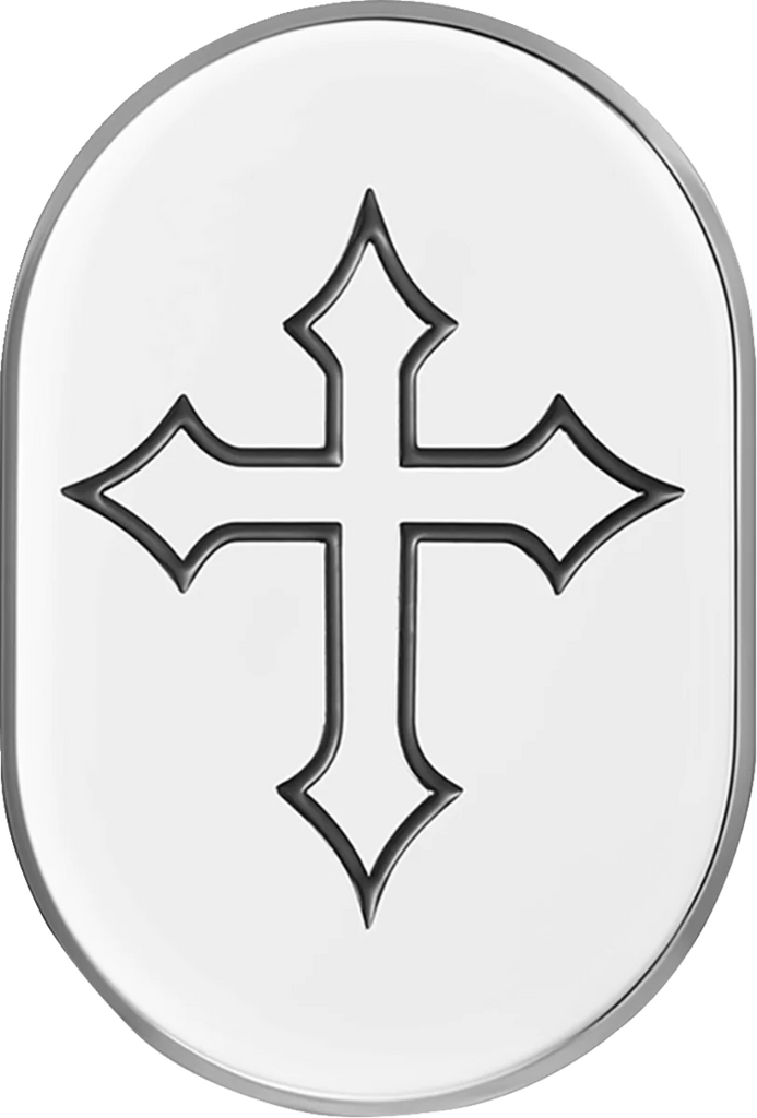 Figurati Designs Antenna Cover - Left Rear Fender - Cross - Chrome - Main Product View