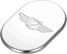 Load image into Gallery viewer, Figurati Designs Antenna Cover - Left Rear Fender - FD Logo - Polished Stainless Steel - Side View