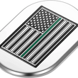 Load image into Gallery viewer, Figurati Designs Antenna Cover - Left Rear Fender - Green Line American Flag - Chrome - Side View