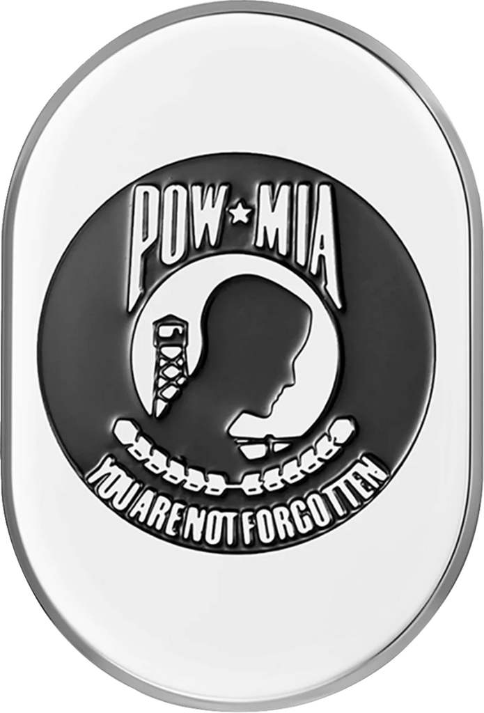 Figurati Designs Antenna Cover - Left Rear Fender - POW-MIA - Chrome - Main Product View