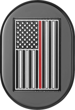 Load image into Gallery viewer, Figurati Designs Antenna Cover - Left Rear Fender - Red Line American Flag - Black - Main Product View