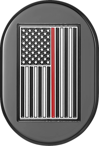 Figurati Designs Antenna Cover - Left Rear Fender - Red Line American Flag - Black - Main Product View