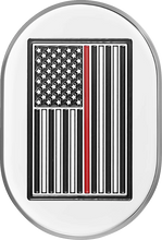 Load image into Gallery viewer, Figurati Designs Antenna Cover - Left Rear Fender - Red Line American Flag - Chrome - Main Product View
