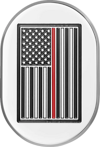 Figurati Designs Antenna Cover - Left Rear Fender - Red Line American Flag - Chrome - Main Product View