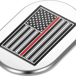 Load image into Gallery viewer, Figurati Designs Antenna Cover - Left Rear Fender - Red Line American Flag - Chrome - Side View