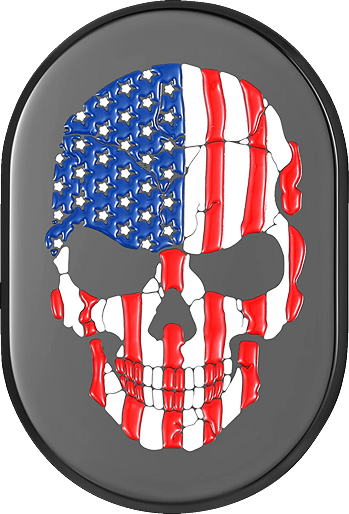 Figurati Designs Antenna Cover - Right Rear Fender - American Flag Skull - Black - Main Product View