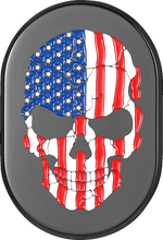 Load image into Gallery viewer, Figurati Designs Antenna Cover - Right Rear Fender - American Flag Skull - Black - Main Product View