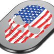 Load image into Gallery viewer, Figurati Designs Antenna Cover - Right Rear Fender - American Flag Skull - Black - Side View