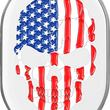 Load image into Gallery viewer, Figurati Designs Antenna Cover - Right Rear Fender - American Flag Skull - Chrome - Main Product View
