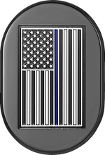 Load image into Gallery viewer, Figurati Designs Antenna Cover - Right Rear Fender - Blue Line American Flag - Black - Main Product View