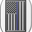 Load image into Gallery viewer, Figurati Designs Antenna Cover - Right Rear Fender - Blue Line American Flag - Chrome - Main Product View