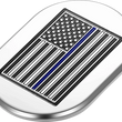 Load image into Gallery viewer, Figurati Designs Antenna Cover - Right Rear Fender - Blue Line American Flag - Chrome - Side View