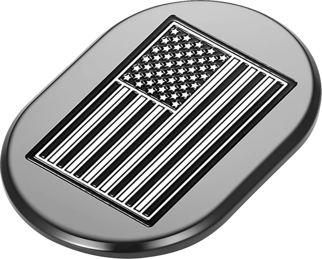 Figurati Designs Antenna Cover - Right Rear Fender - Contrast Cut American Flag - Black - Side View