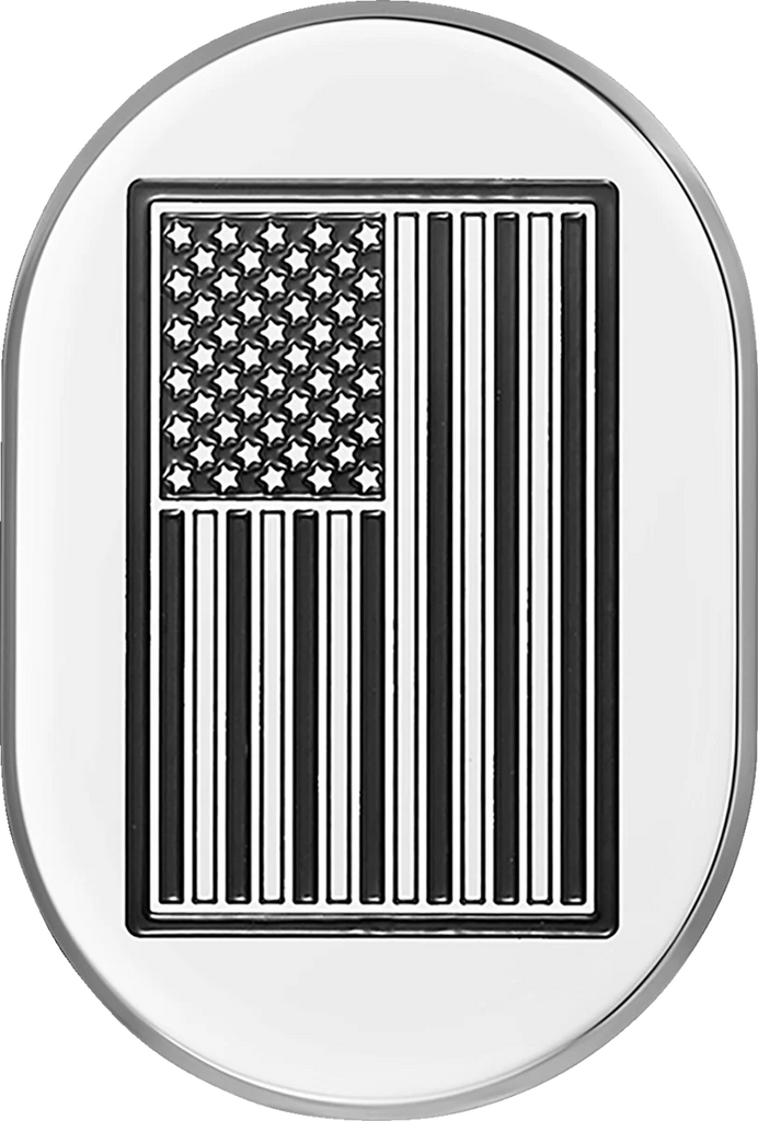 Figurati Designs Antenna Cover - Right Rear Fender - Contrast Cut American Flag - Chrome - Main Product View