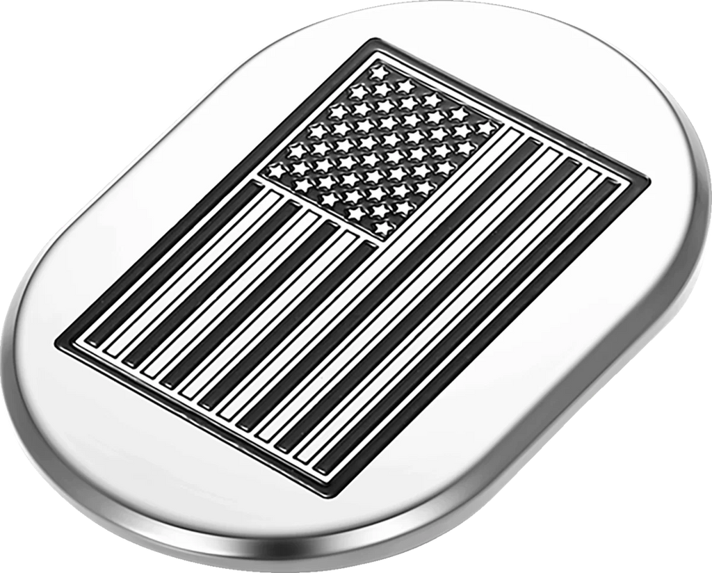 Figurati Designs Antenna Cover - Right Rear Fender - Contrast Cut American Flag - Chrome - Side View