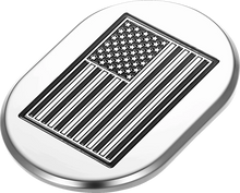 Load image into Gallery viewer, Figurati Designs Antenna Cover - Right Rear Fender - Contrast Cut American Flag - Chrome - Side View